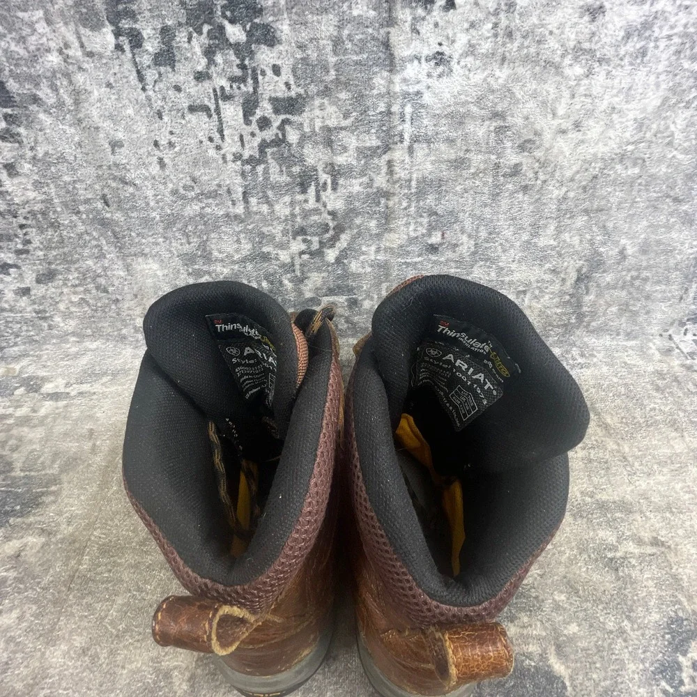 Ariat Waterproof Performance Work Boots Men 10EE Brown Leather Carbon Safety Toe